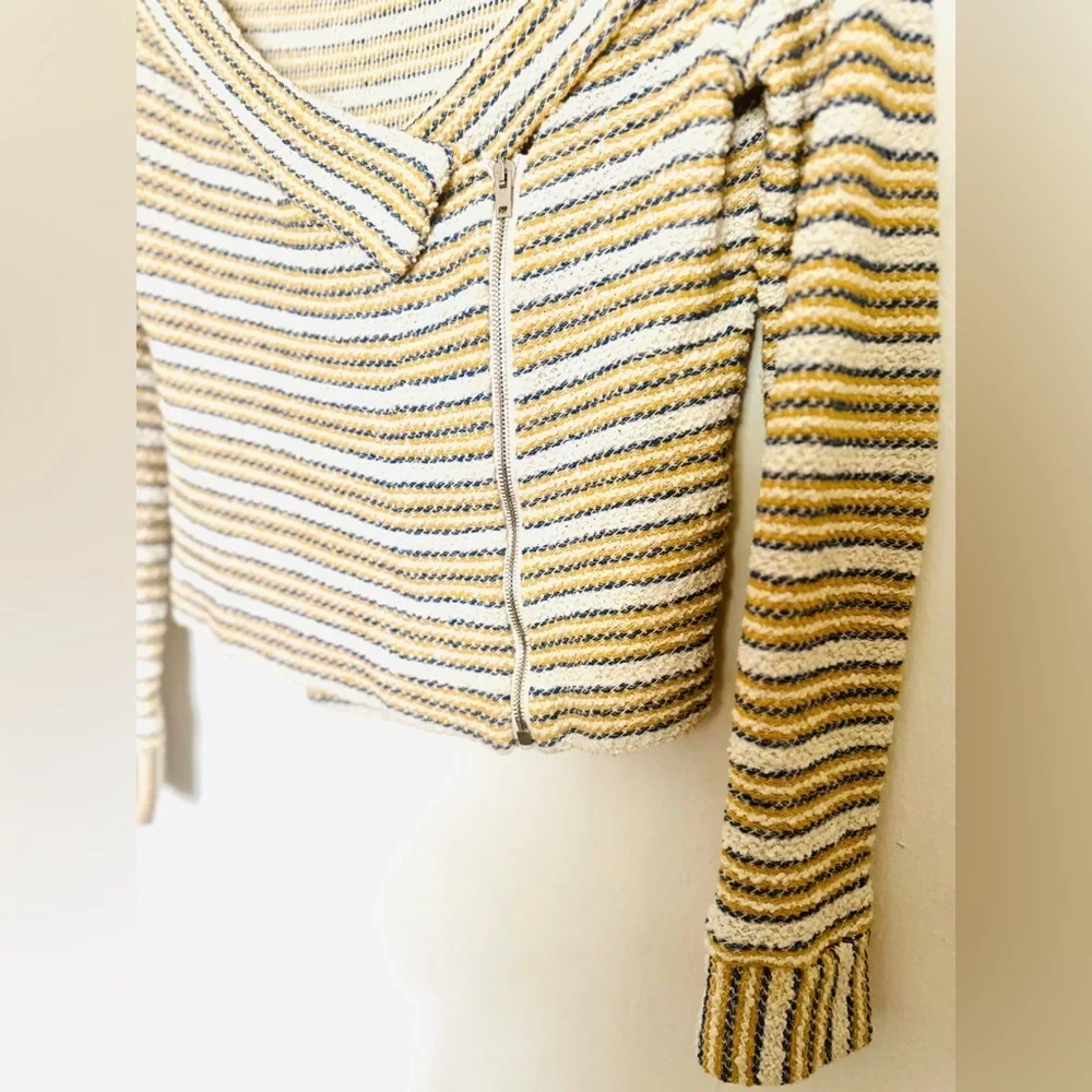 IRO Vana Off the Shoulder Striped Knit Jacket